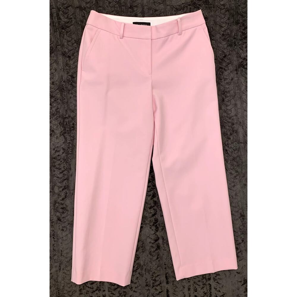 Talbots Wide Leg Cropped Pink Cotton Blend Pant Size 2